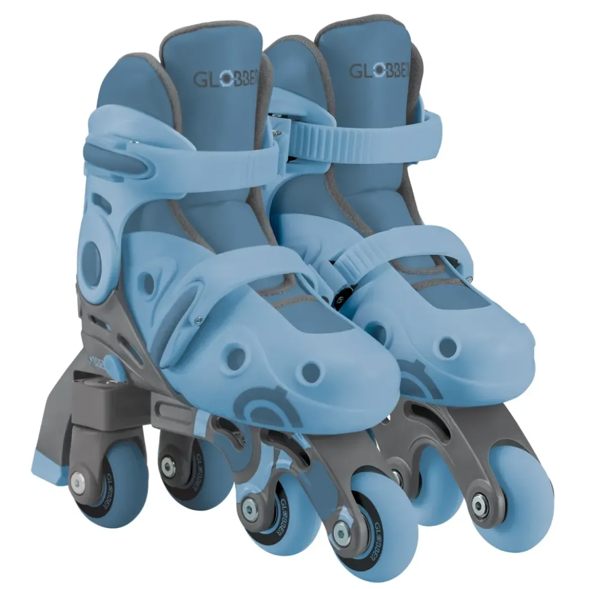 Pattini Bambini Regolabili 2 in 1 Celeste Taglia 30-33 Inline Learning