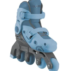 Pattini Bambini Regolabili 2 in 1 Celeste Taglia 30-33 Inline Learning