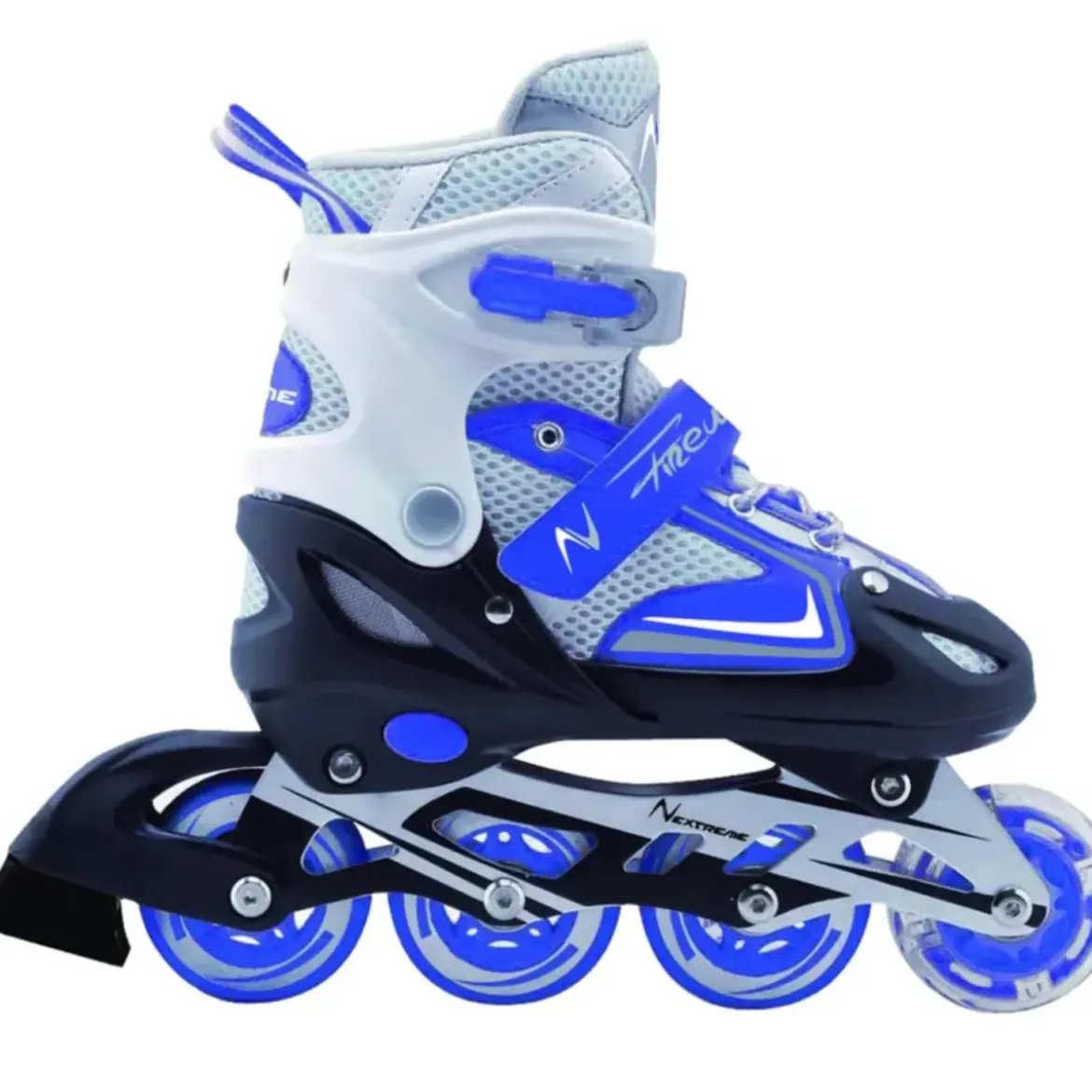 Pattini in Linea Bambini Blu Taglia L 38/41 Regolabili Ruote Luminose