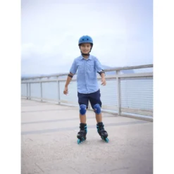 Pattini in Linea per Bambini Taglia 34-37 LED Freno Posteriore Blu