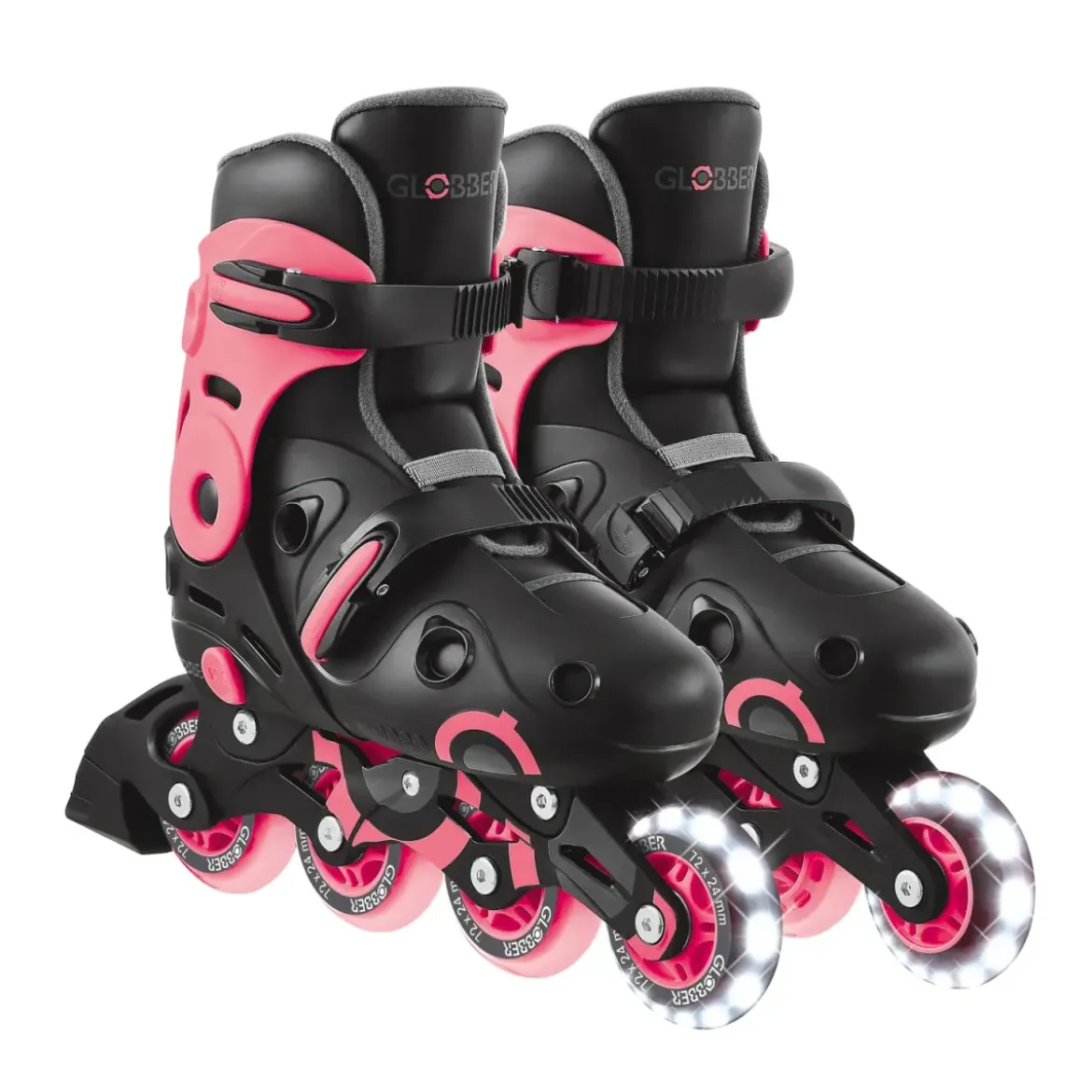 Pattini in Linea per Bambini Taglia 34-37 LED Freno Posteriore Rosa