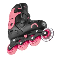 Pattini in Linea per Bambini Taglia 34-37 LED Freno Posteriore Rosa