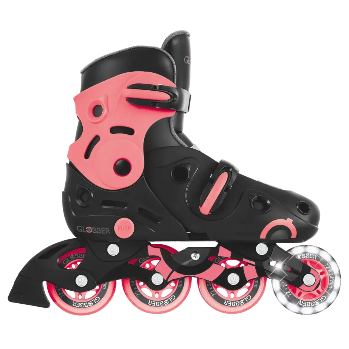 Pattini in Linea per Bambini Taglia 34-37 LED Freno Posteriore Rosa