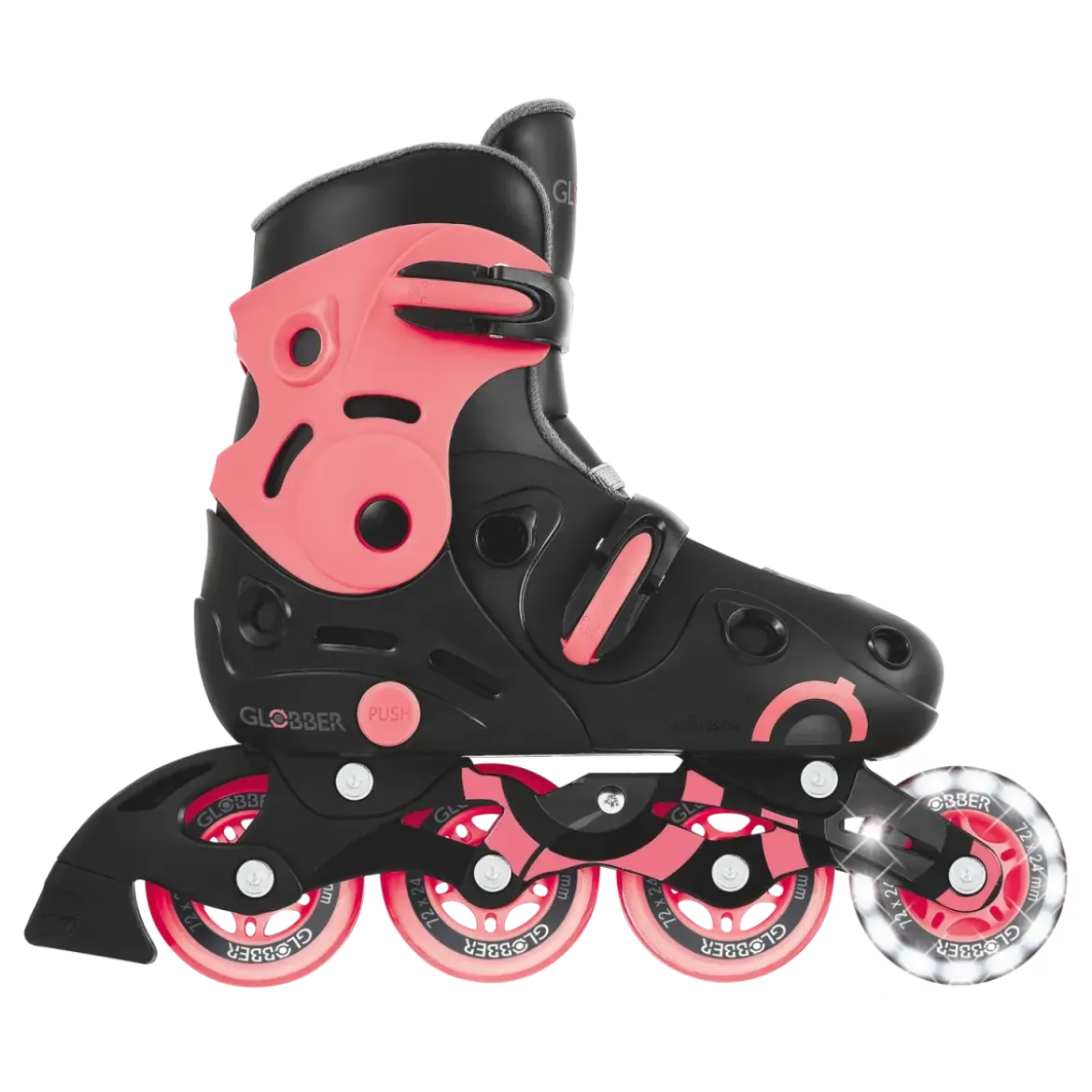 Pattini in Linea per Bambini Taglia 34-37 LED Freno Posteriore Rosa