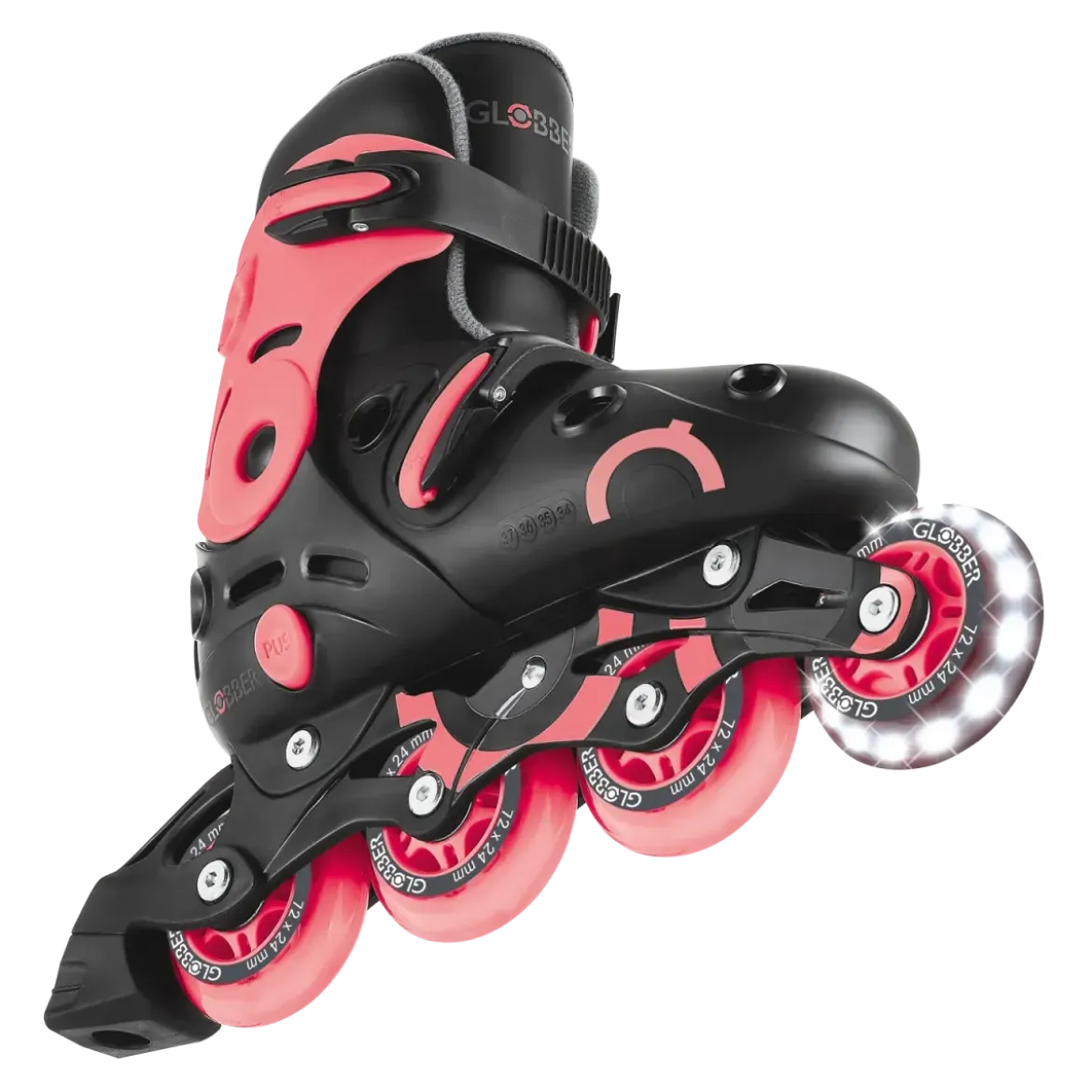 Pattini in Linea per Bambini Taglia 34-37 LED Freno Posteriore Rosa