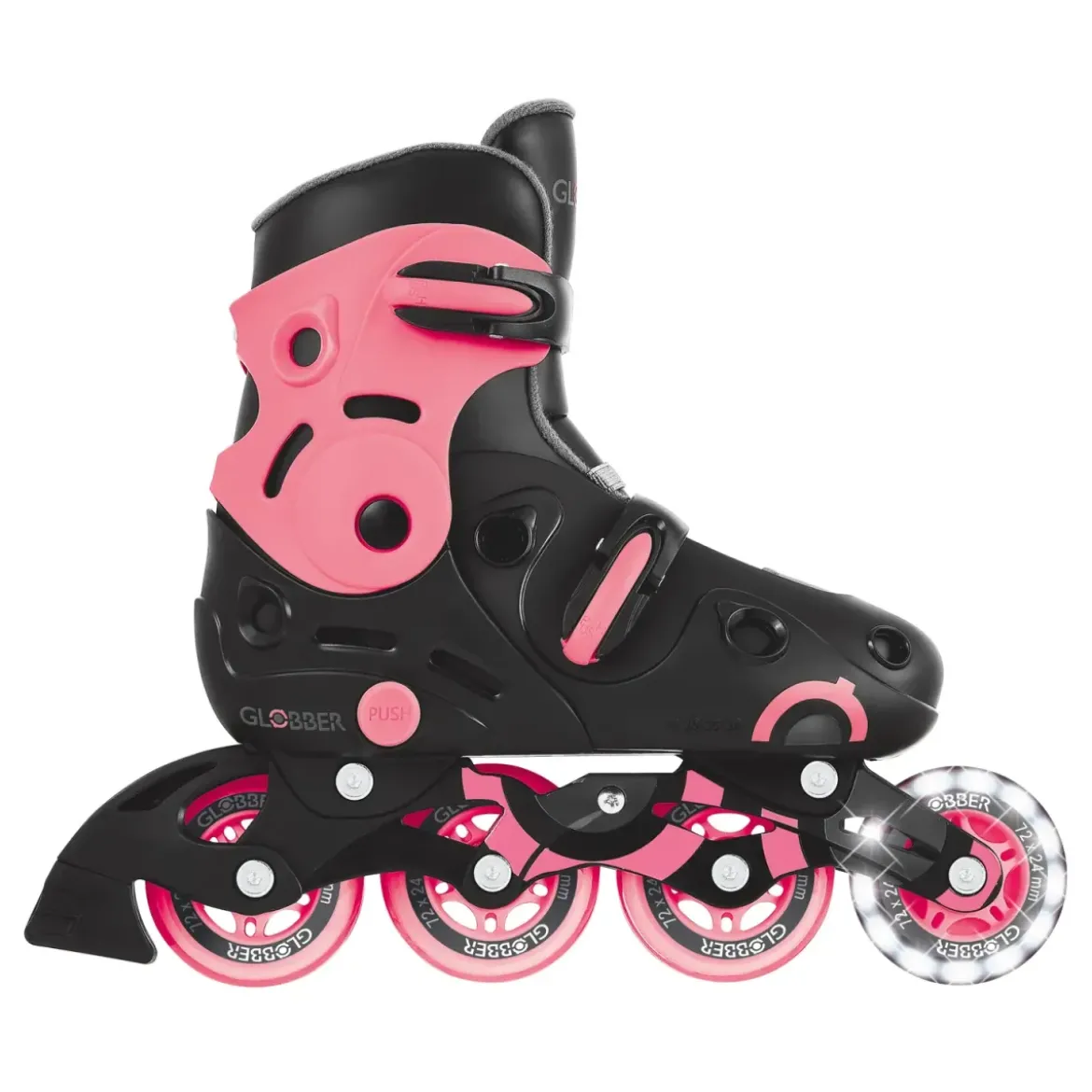 Pattini in Linea per Bambini Taglia 34-37 LED Freno Posteriore Rosa