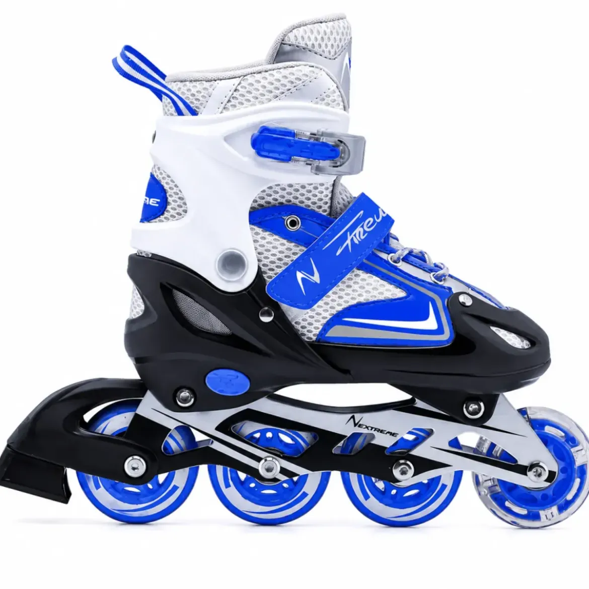 Pattini per Bambini in Linea Regolabili 34-37 Blu Cuscinetti ABEC 7