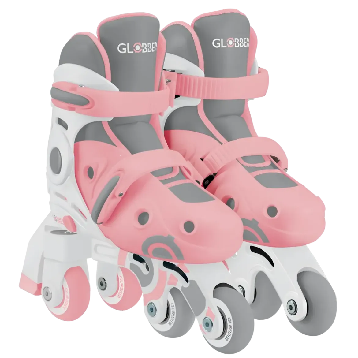 Pattini per Bambini 2 in 1 Regolabili Taglia 26–29 Rosa Pastello