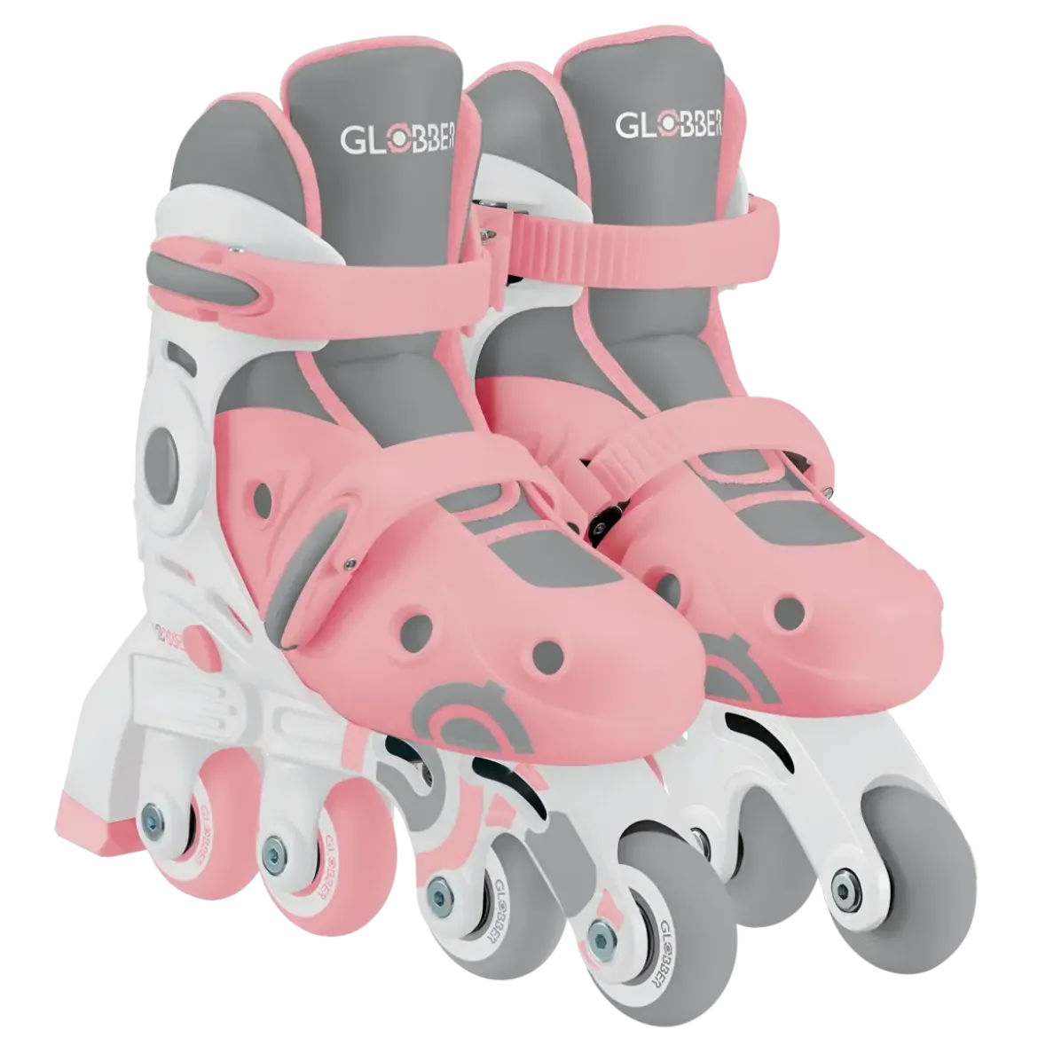 Pattini per Bambini 2 in 1 Regolabili Taglia 26–29 Rosa Pastello