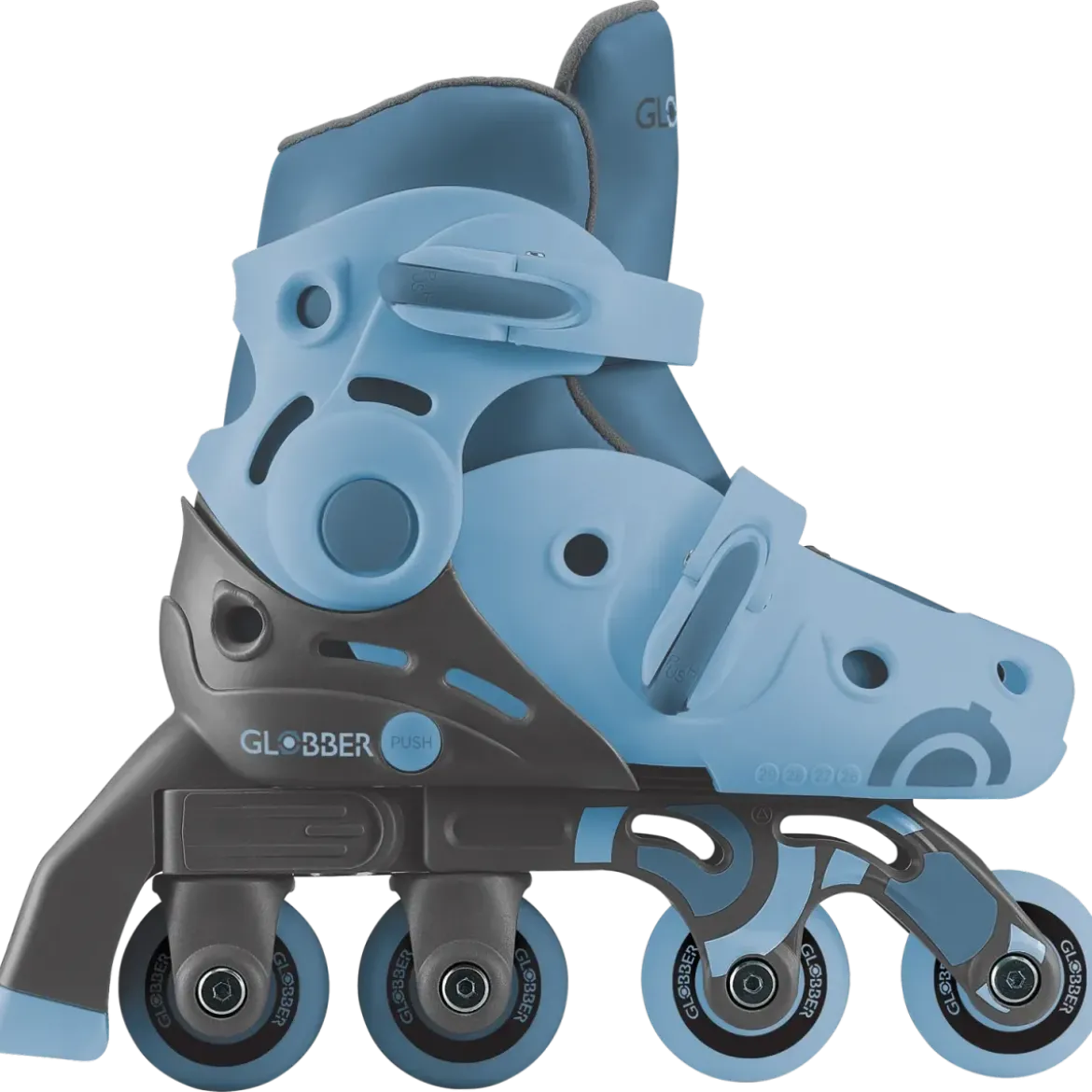 Pattini per Bambini 2 in 1 Regolabili Taglia 26–29 Celeste Pastello