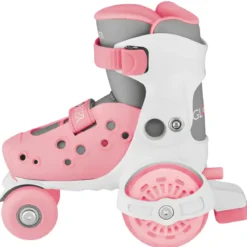 Pattini per Bambini 4 Ruote Regolabili Rosa Pastello Taglia 26-29