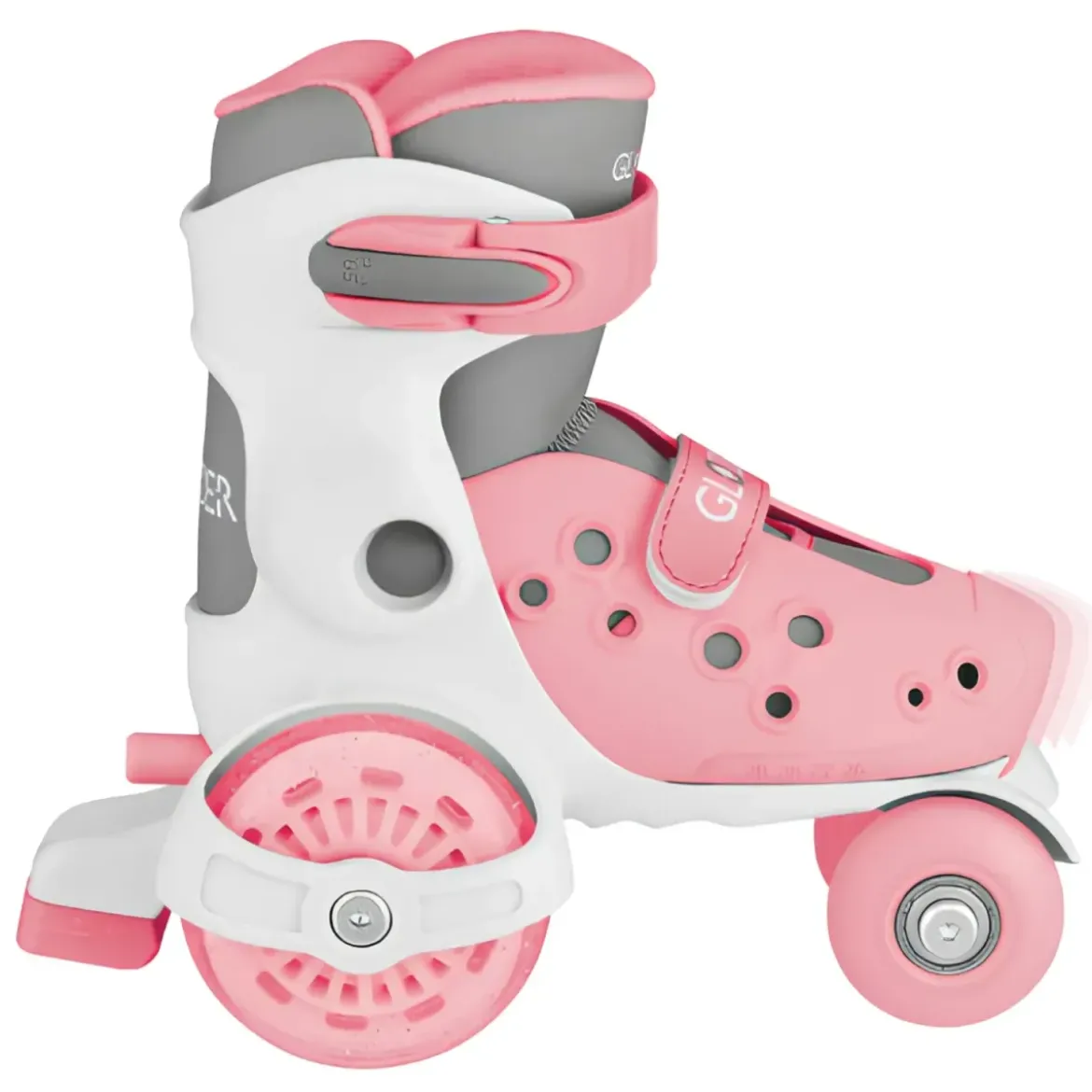 Pattini per Bambini 4 Ruote Regolabili Rosa Pastello Taglia 26-29