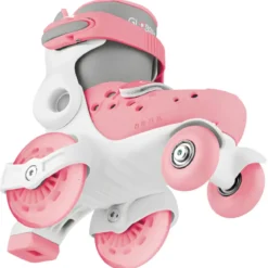 Pattini per Bambini 4 Ruote Regolabili Rosa Pastello Taglia 26-29