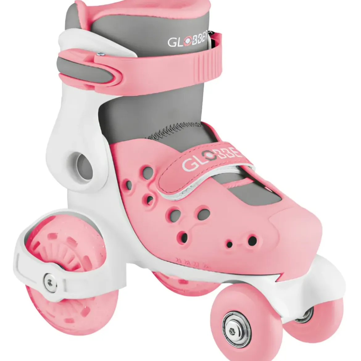 Pattini per Bambini 4 Ruote Regolabili Rosa Pastello Taglia 26-29