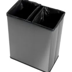Pattumiera Keter 54L Grigio Perlato Differenziata Materiale Riciclato
