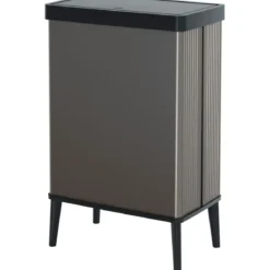 Pattumiera Keter 54L Grigio Perlato Apertura Push per Cucina con Gambe