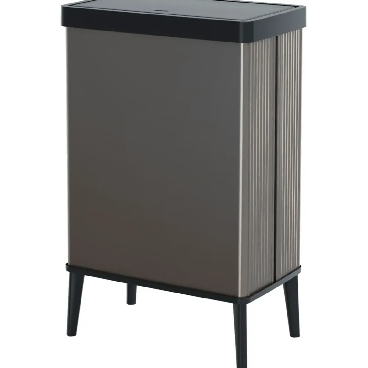 Pattumiera Keter 54L Grigio Perlato Apertura Push per Cucina con Gambe