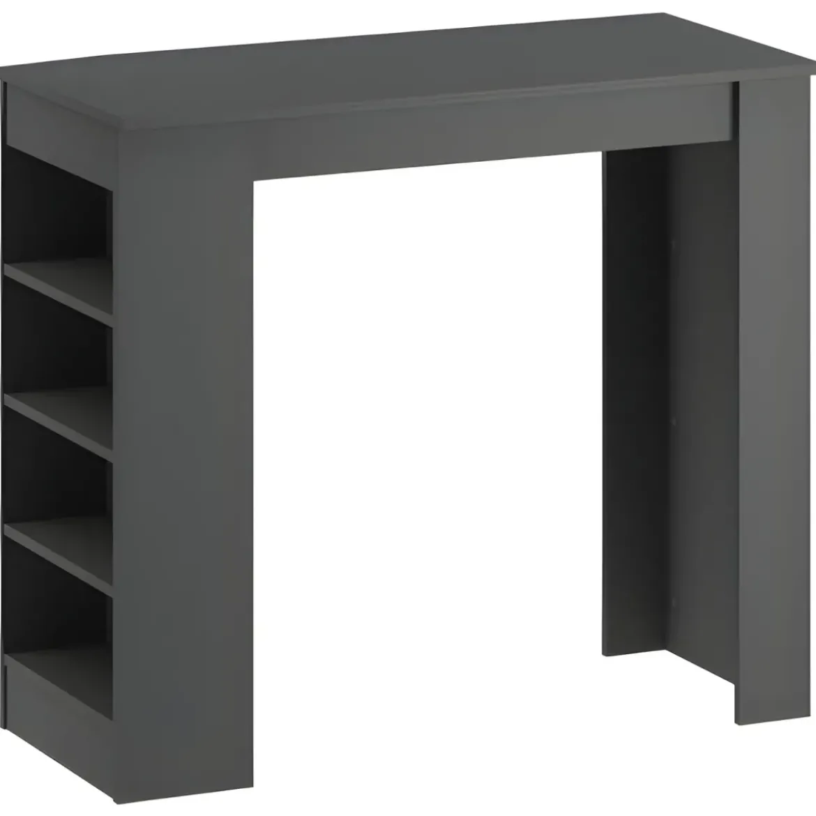 Penisola Cucina Alta 117x54 Tavolo Snack Antracite Ripiani Salvaspazio