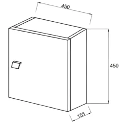 Pensile Bagno Sospeso Cubo 45x45 Rovere Grigio Reversibile Salvaspazio