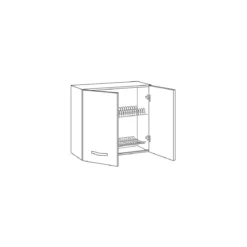 Pensile per Cucina Componibile Scolapiatti 80 cm Larghezza Legno Bianco Larice