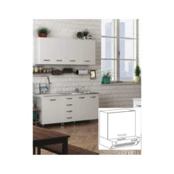 Pensile Sopra Cappa per Cucina Componibile 60 cm Larghezza Legno Bianco Larice