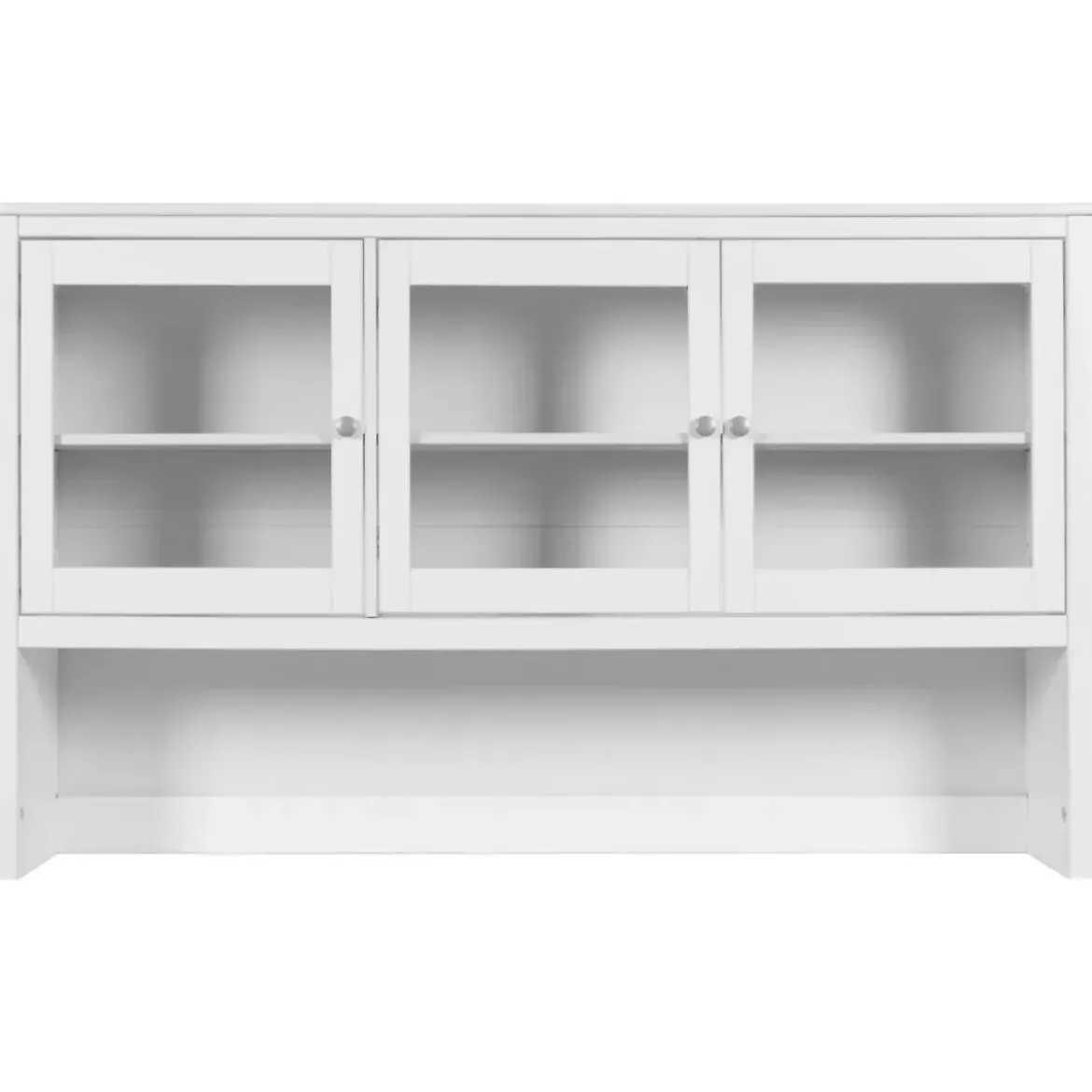 Pensile Vetrina Soggiorno Bianco Laccato 3 Ante in Vetro Legno MDF