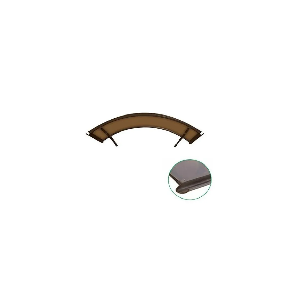 Pensilina Alluminio 160x120 Arco Tettoia Tonda Fume Satinato con Sgocciolatoio