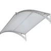 Pensilina con Led 150x100 in Policarbonato Alveolare Antipioggia Grigio