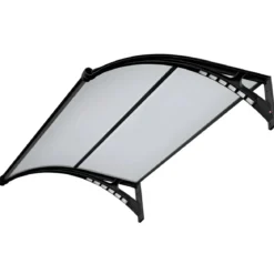 Pensilina con Led 150x100 in Policarbonato Alveolare Antipioggia Nero