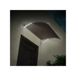 Pensilina con Led 150x100 in Policarbonato Alveolare Antipioggia Nero