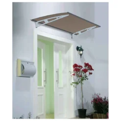 Pensilina in Alluminio 200x100 Policarbonato Fume Tettoia Porte Esterne Balconi