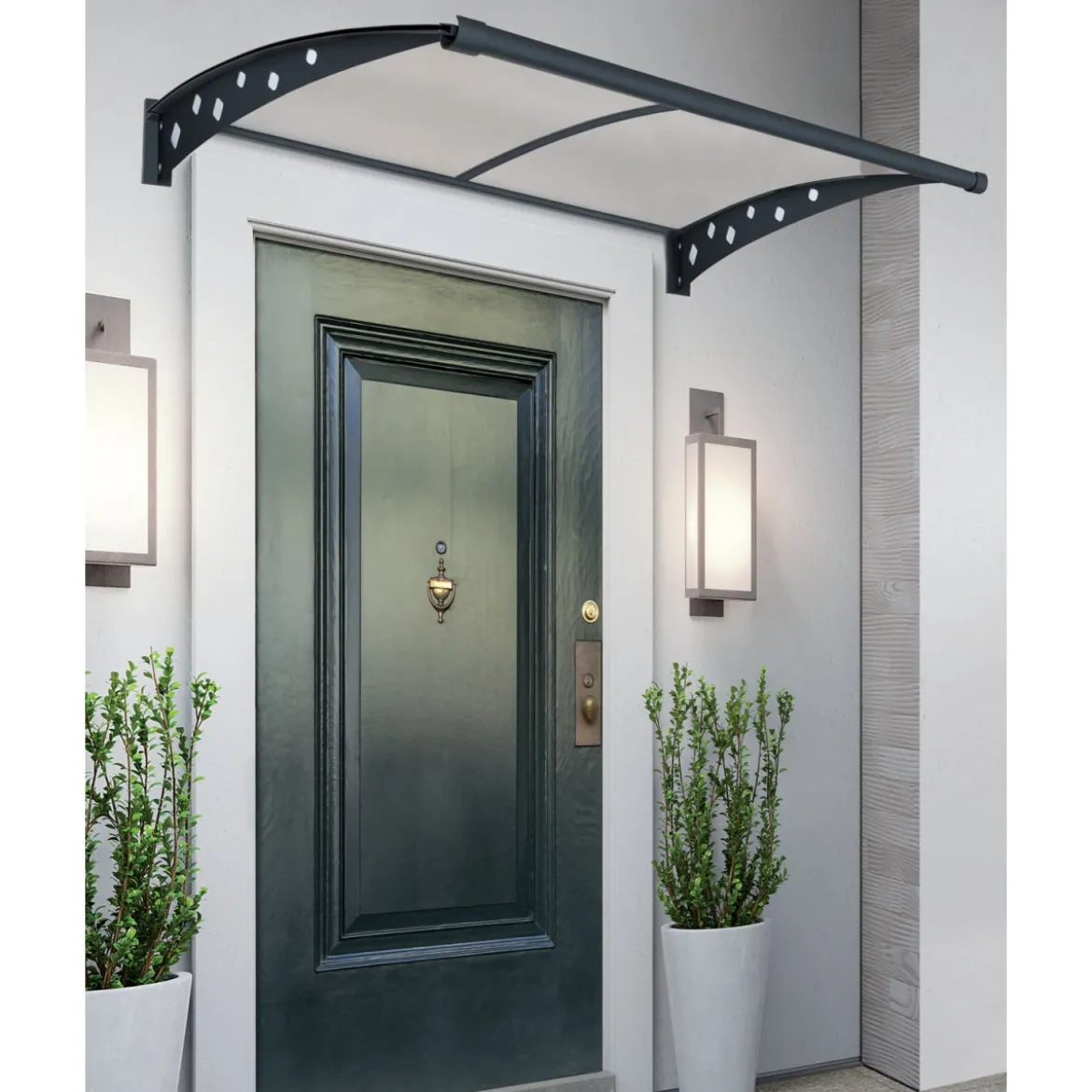 Pensilina in Alluminio 150x100 Policarbonato 3.6 mm Tettoia Moderna da Esterno