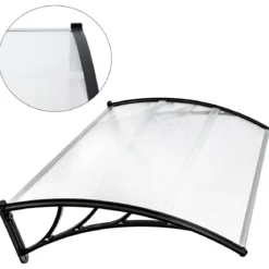 Pensilina in Policarbonato Trasparente 105x80 cm Tettoia Modulare
