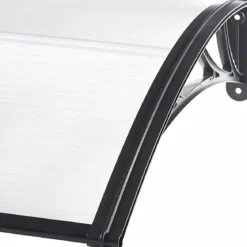 Pensilina Policarbonato Alveolare Trasparente 150x100 cm Supporti ABS