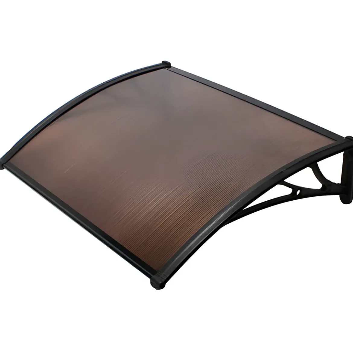 Pensilina Policarbonato Alveolare Fumè 120x80 cm con Supporti ABS