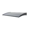 Pensilina Tettoia 140x75 in Alluminio Nero da Esterno Portone Staffe Sopra Porta