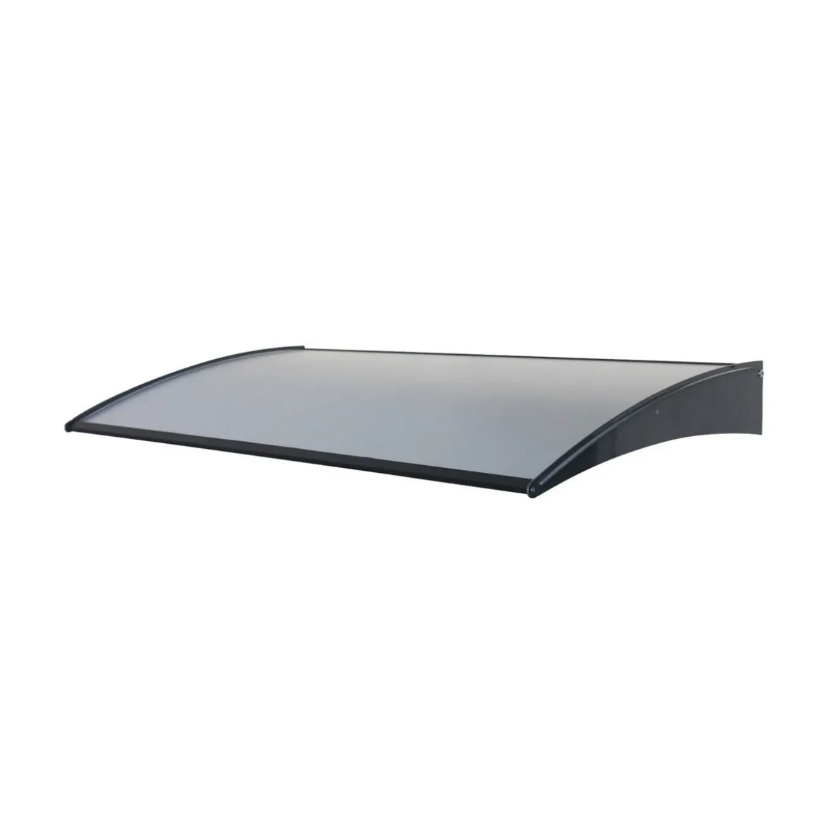 Pensilina Tettoia 140x75 in Alluminio Nero da Esterno Portone Staffe Sopra Porta