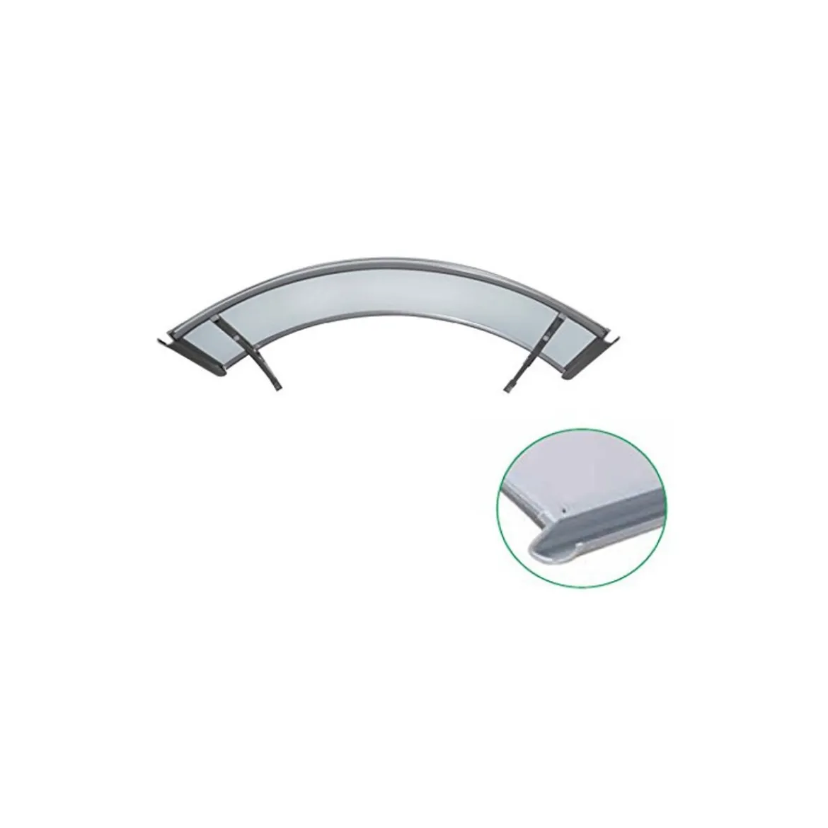 Pensilina Tettoia 160x120 in Policarbonato ad Arco di Alluminio per Copri Porta