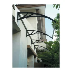 Pensilina Tettoia 120x100 Policarbonato Trasparente Porta Finestra Alveolare
