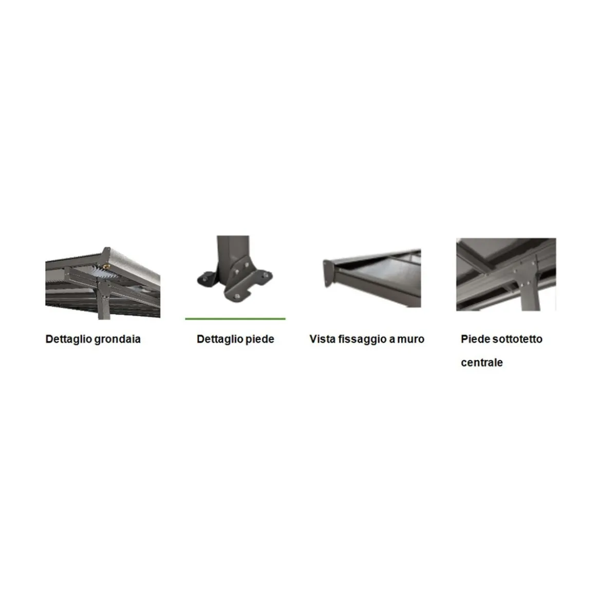 Pergola Addossata 3x3 in Alluminio Gazebo da Giardino Terrazzo Pergolato