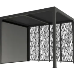Pergola Bioclimatica Alluminio con Tenda Pannelli Privacy 240x300 cm