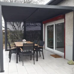 Pergola Bioclimatica Autoportante Alluminio 360x300 cm Lamelle Laterali