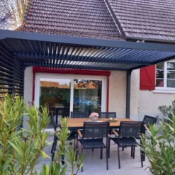Pergola Bioclimatica Autoportante Alluminio 360x300 cm Lamelle Laterali