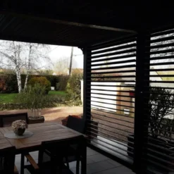 Pergola Bioclimatica Autoportante Alluminio 360x300 cm Lamelle Laterali