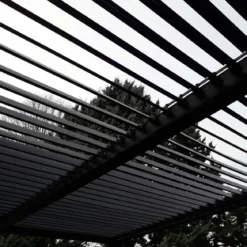 Pergola Bioclimatica Autoportante Alluminio 360x300 cm Lamelle Laterali