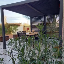 Pergola Bioclimatica Autoportante Alluminio 360x300 cm Lamelle Laterali