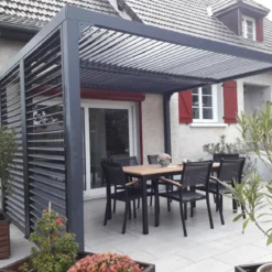 Pergola Bioclimatica Autoportante Alluminio 360x300 cm Lamelle Laterali