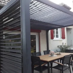 Pergola Bioclimatica Autoportante Alluminio 360x300 cm Lamelle Laterali