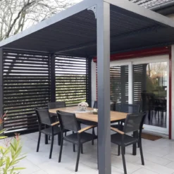Pergola Bioclimatica Autoportante Alluminio 360x300 cm Lamelle Laterali