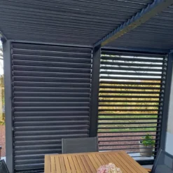 Pergola Bioclimatica Autoportante Alluminio 360x300 cm Lamelle Laterali